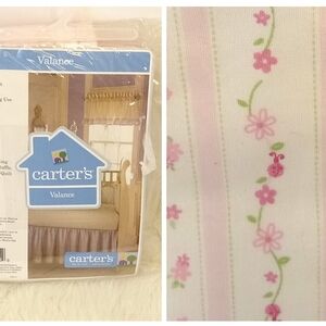 Carters Just One Year Pink Floral Valance 14"x88" New In Package